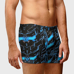 Трусы-боксеры мужские Синие неоновые линии, цвет: 3D-принт — фото 2