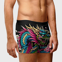 Трусы-боксеры мужские Irezumi - Japanese dragon ai art, цвет: 3D-принт — фото 2