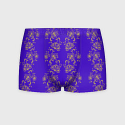 Трусы-боксеры мужские Контурные цветы на фиолетовом фоне, цвет: 3D-принт