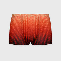 Трусы-боксеры мужские Полосатый градиент оранжево-красный в чёрный, цвет: 3D-принт