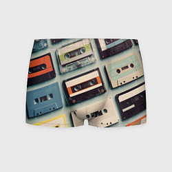 Трусы-боксеры мужские Ретро аудио кассеты, цвет: 3D-принт
