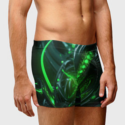 Трусы-боксеры мужские Кислотная зеленая яркая неоновая абстракция, цвет: 3D-принт — фото 2
