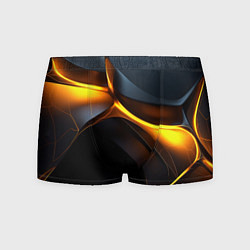 Трусы-боксеры мужские Разлом черных плит и оранжевая лава, цвет: 3D-принт