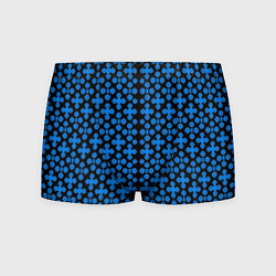 Мужские трусы Синие четырёхлистники на чёрном фоне