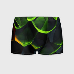 Мужские трусы Green neon abstract geometry