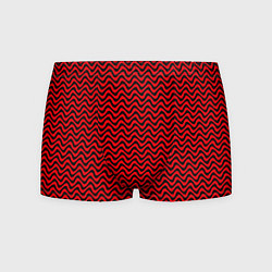 Трусы-боксеры мужские Чёрно-красный искажённые полосы, цвет: 3D-принт