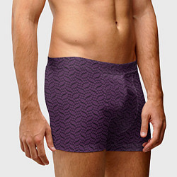 Трусы-боксеры мужские Тёмный фиолетовый волнистые полосы, цвет: 3D-принт — фото 2