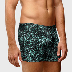 Трусы-боксеры мужские Чёрный с напылением голубого цвета абстракция, цвет: 3D-принт — фото 2