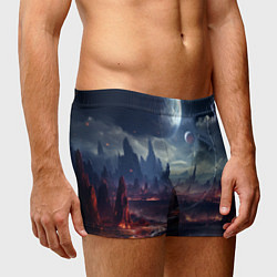 Трусы-боксеры мужские Фантастическая планета внутри космоса, цвет: 3D-принт — фото 2