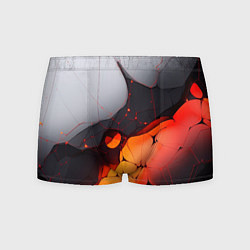 Трусы-боксеры мужские Объемная плита с красной лавой иллюстрация, цвет: 3D-принт