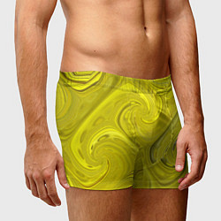 Трусы-боксеры мужские Желтая абстракция, цвет: 3D-принт — фото 2