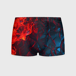 Трусы-боксеры мужские Темная абстракция с разломом красных плит, цвет: 3D-принт