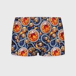 Трусы-боксеры мужские Ювелирные украшение с золотом и бриллиантом паттер, цвет: 3D-принт