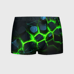 Мужские трусы Зеленый неон и разлом плит