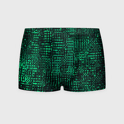 Трусы-боксеры мужские Чёрно-зелёный абстрактный, цвет: 3D-принт