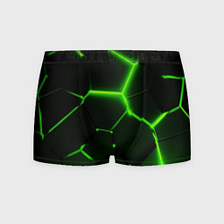 Мужские трусы Темные зеленые неоновые плиты в разломе