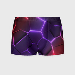 Мужские трусы Красно-фиолетовые неоновые плиты в разломе