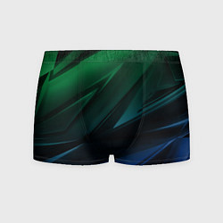 Трусы-боксеры мужские Зелено-синие абстрактные объемные полосы, цвет: 3D-принт