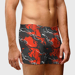 Трусы-боксеры мужские Абстракция красное на черном, цвет: 3D-принт — фото 2