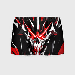 Трусы-боксеры мужские Абстрактный белый череп и красные полосы, цвет: 3D-принт