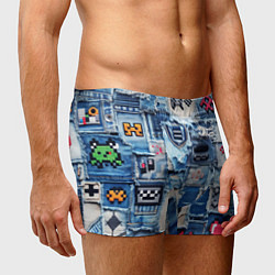 Трусы-боксеры мужские Геймерские знаки на пэчворк, цвет: 3D-принт — фото 2