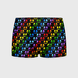 Трусы-боксеры мужские Marshmello pattern neon, цвет: 3D-принт