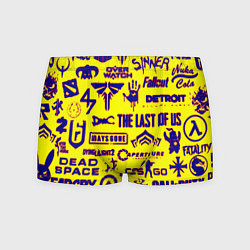 Мужские трусы Логотипы игр на жёлтом