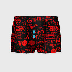 Трусы-боксеры мужские Twenty one pilots pattern rock steel, цвет: 3D-принт