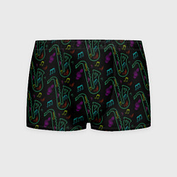 Мужские трусы Неоновый саксофон и музыкальные ноты