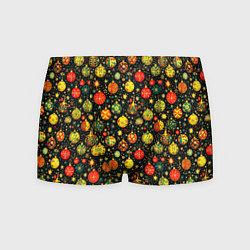 Трусы-боксеры мужские Новогодние елочные шары, цвет: 3D-принт