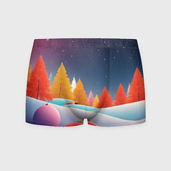 Мужские трусы Яркие новогодние елки