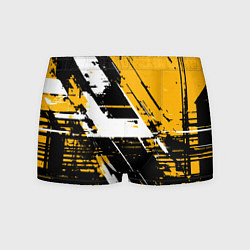 Мужские трусы Diagonal black and white stripes on a yellow backg