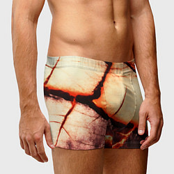Трусы-боксеры мужские Трещины на абстрактном красном фоне, цвет: 3D-принт — фото 2