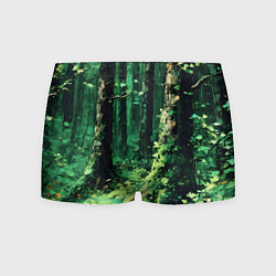Мужские трусы Зелёный летний лес