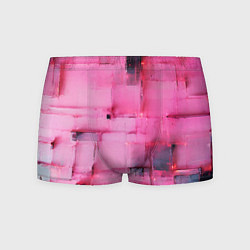 Мужские трусы Чёрные пятна на розовом фоне абстракция