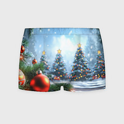 Мужские трусы Новогодние елки и шар