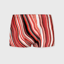 Мужские трусы Волнистые вертикальные чёрно-красные полосы