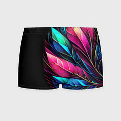 Мужские трусы Букет из цветных перьев - неон