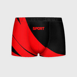 Трусы-боксеры мужские Sport чёрно-красный двуцветный, цвет: 3D-принт