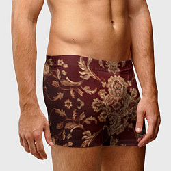 Трусы-боксеры мужские Классический бордовый узор, цвет: 3D-принт — фото 2