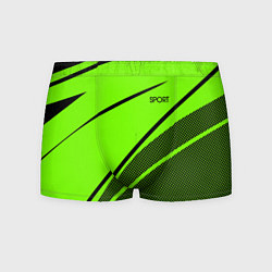 Мужские трусы Sport ярко-зелёный с чёрным точечный
