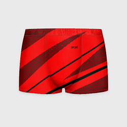 Трусы-боксеры мужские Sport красный с чёрным полосами, цвет: 3D-принт
