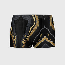 Мужские трусы Узоры черного мрамора с золотом