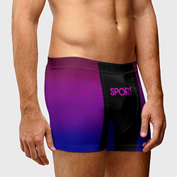 Трусы-боксеры мужские Sport сине-розовый текстура, цвет: 3D-принт — фото 2