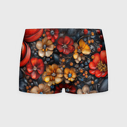 Мужские трусы Объемные бутоны цветов