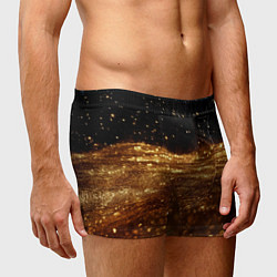 Трусы-боксеры мужские Золотистые крупицы на черном, цвет: 3D-принт — фото 2