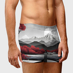 Трусы-боксеры мужские Белые горы и красные деревья, цвет: 3D-принт — фото 2