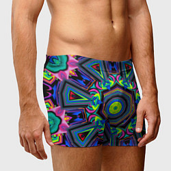 Трусы-боксеры мужские Оптический узор неоновые краски, цвет: 3D-принт — фото 2