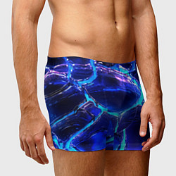 Трусы-боксеры мужские Объемные плиты в неоновом свечение, цвет: 3D-принт — фото 2
