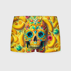 Мужские трусы Красочный летний паттерн с черепом - нейроарт